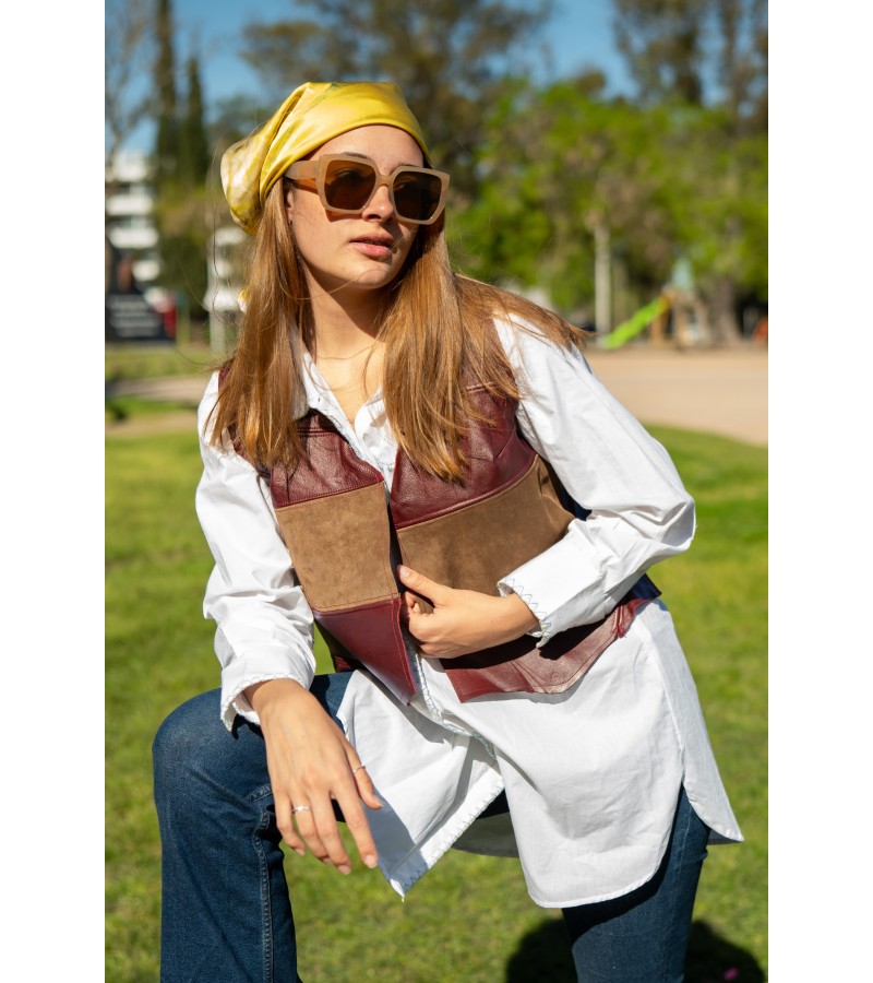 Chaleco de cuero Natura