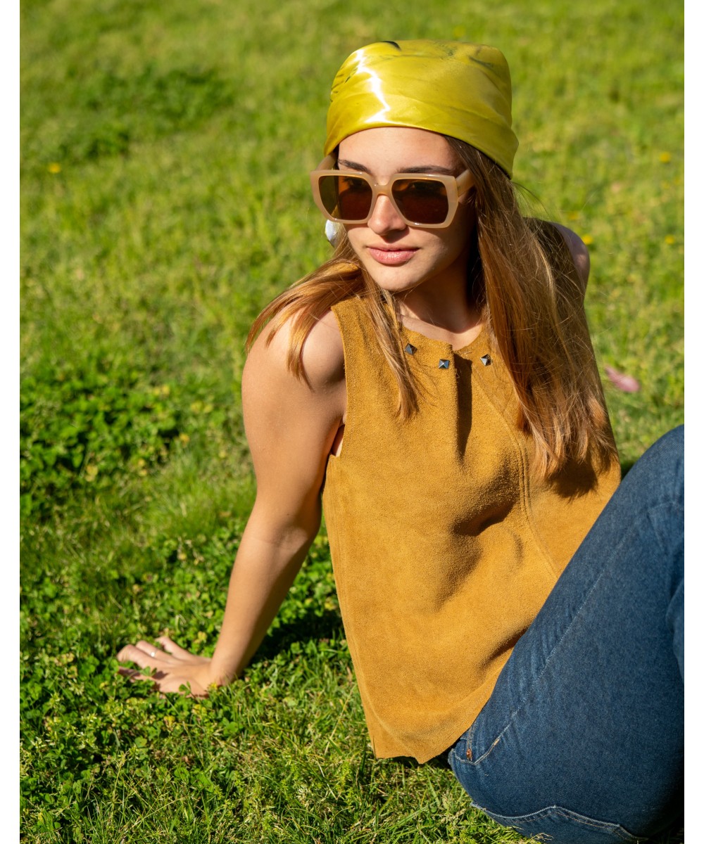 Musculosas de cuero Natura Marrón