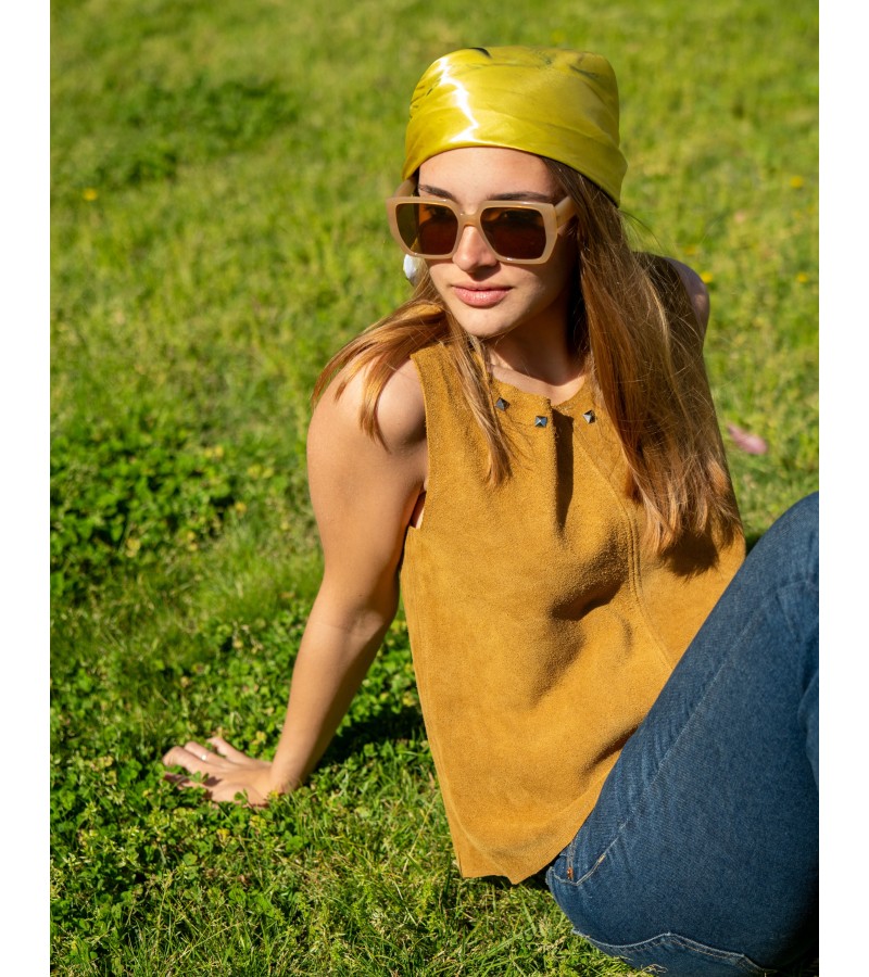 Musculosas de cuero Natura Marrón