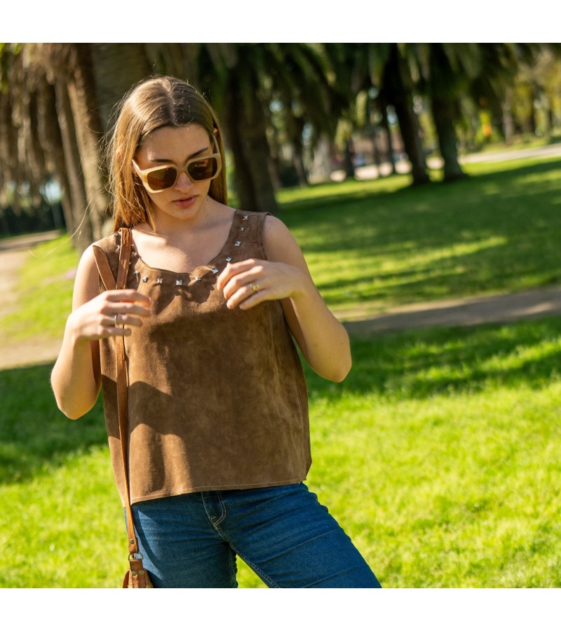 Musculosas de cuero Natura Marrón