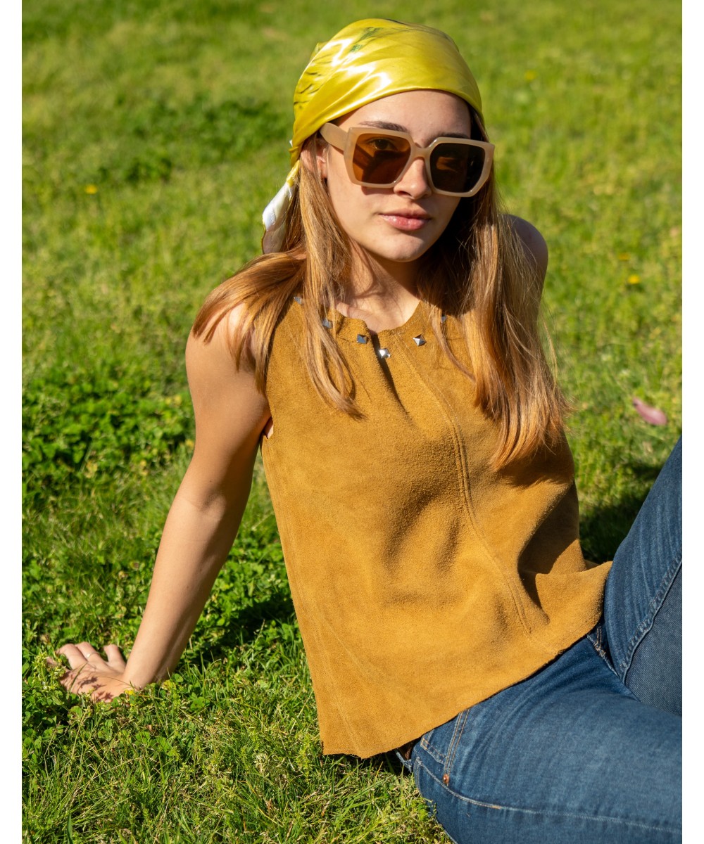 Musculosas de cuero Natura Marrón