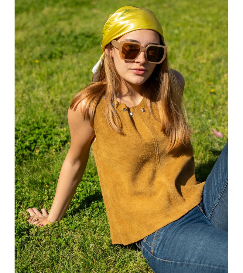 Musculosas de cuero Natura Marrón